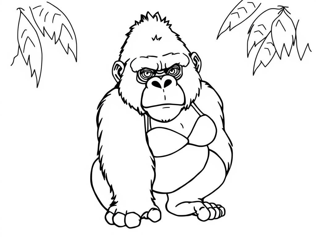 A gorilla looking sussy with a bikini