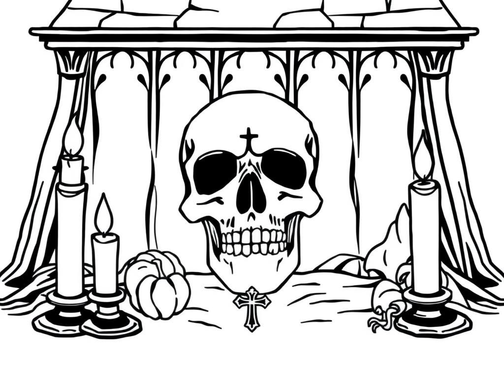 Halloween Skull Coloring Page
