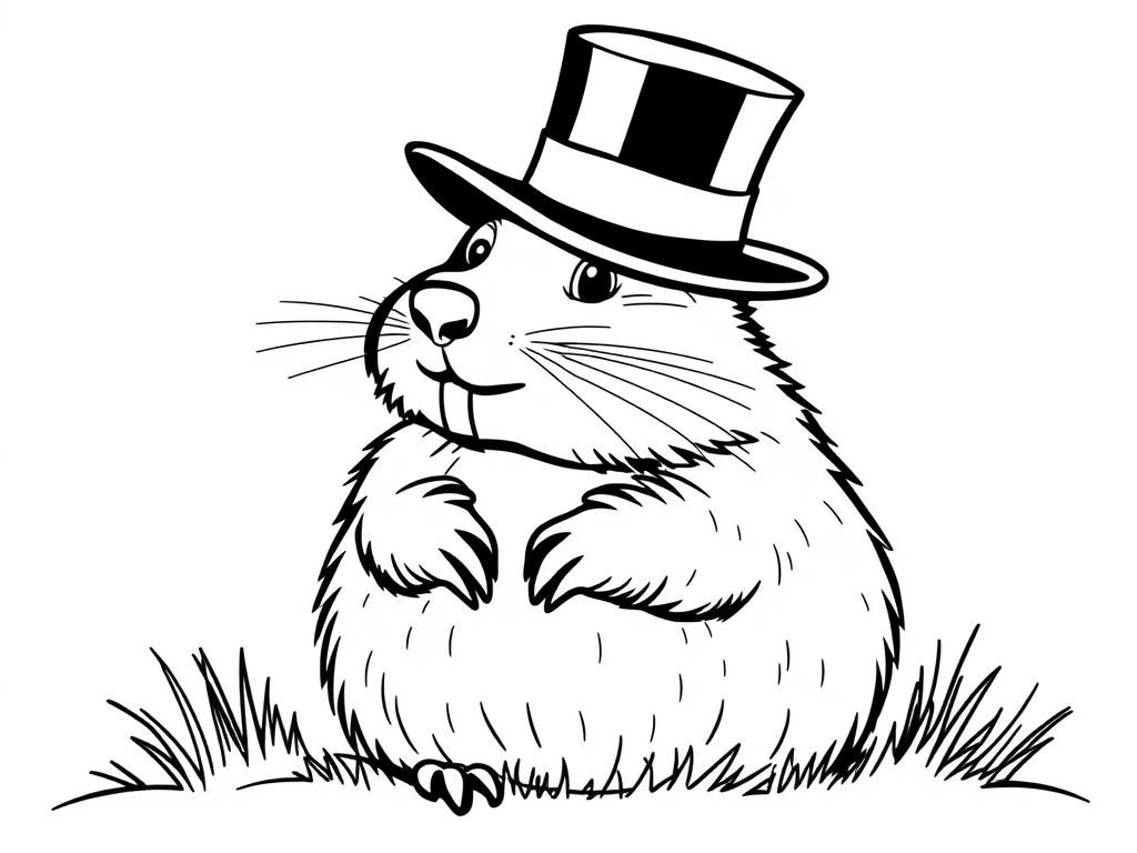 Preview of A groundhog with a top hat