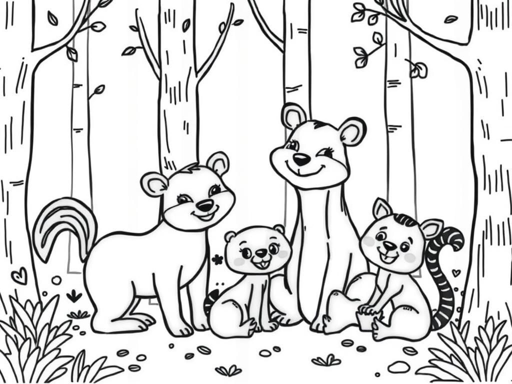 Forest Friends Coloring Page