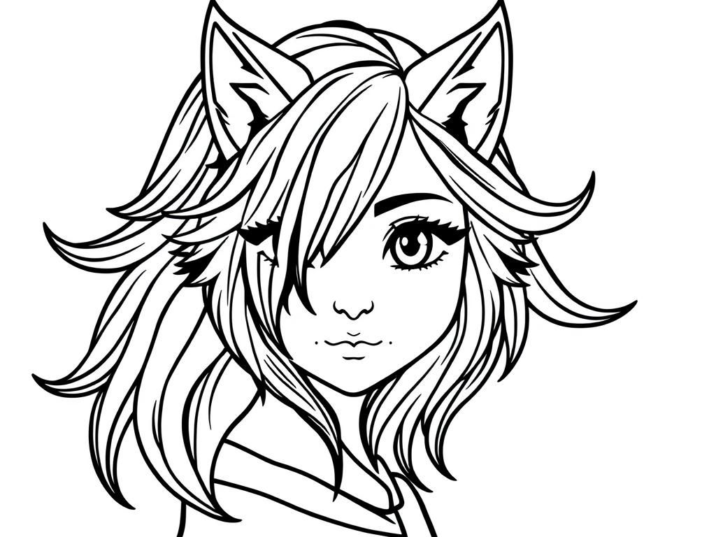 Preview of A half girl half wolf