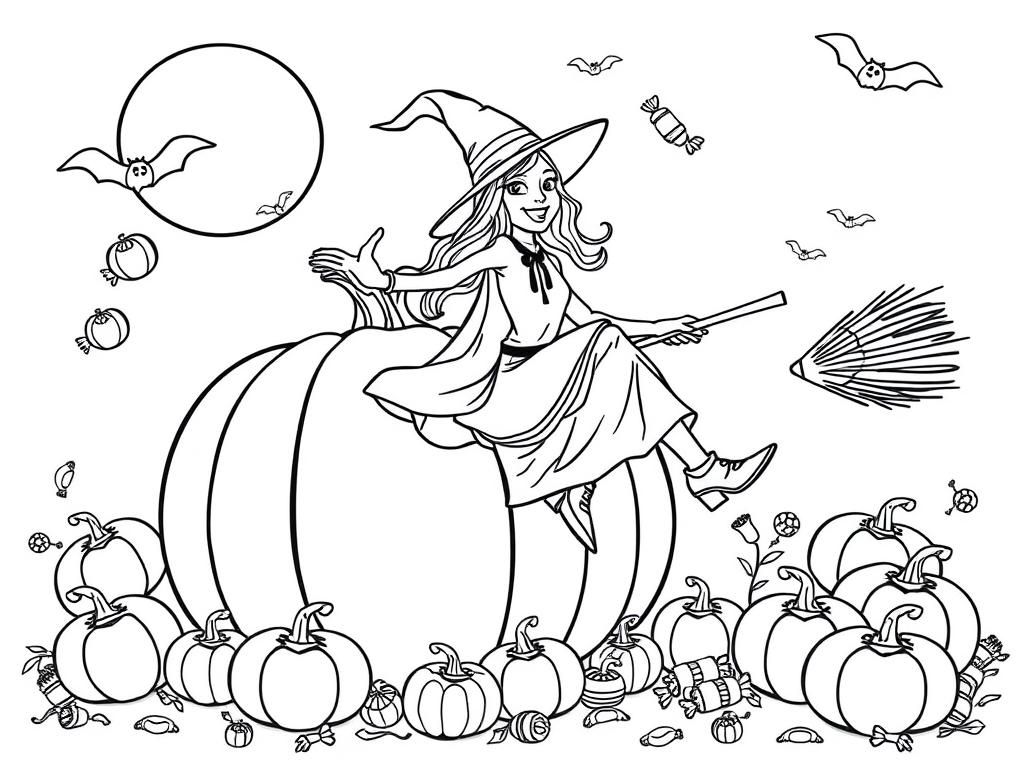 Halloween Witch Coloring Page