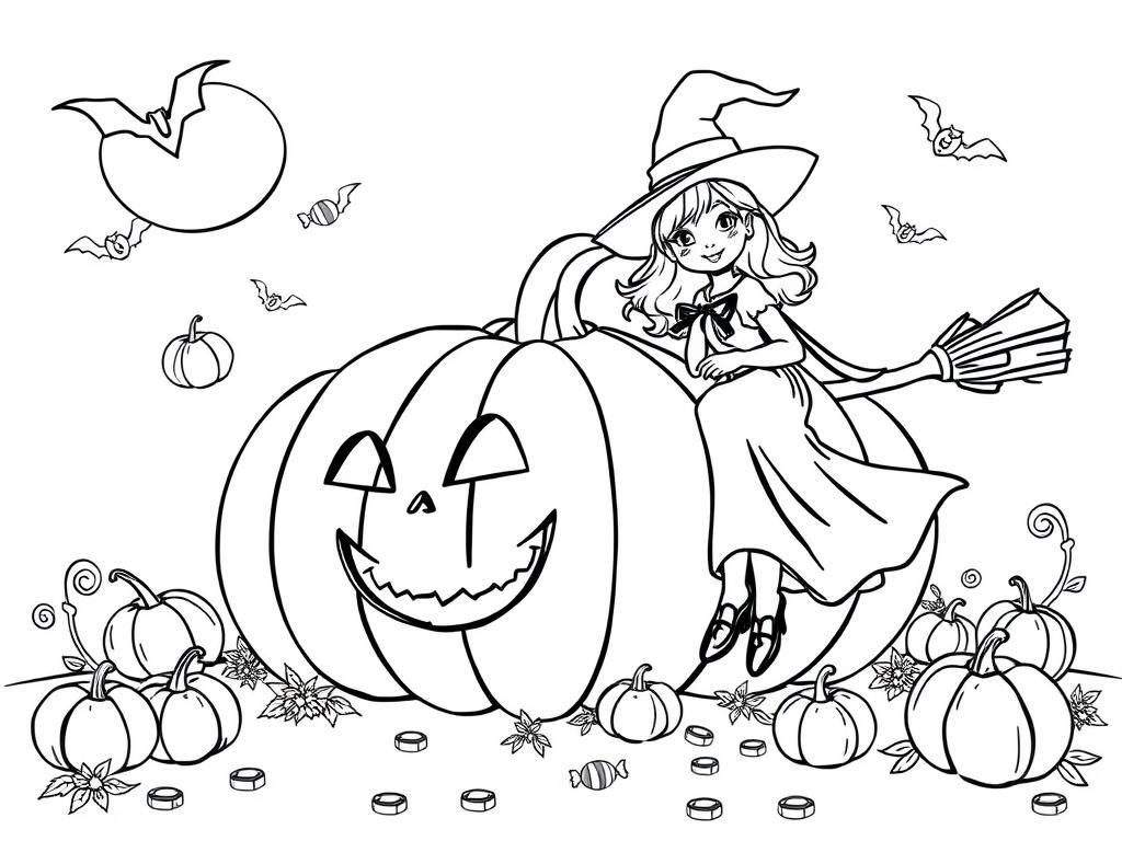 Halloween Witch Coloring Page
