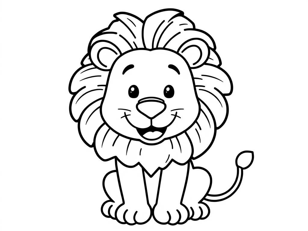 Smiling Lion Coloring Page