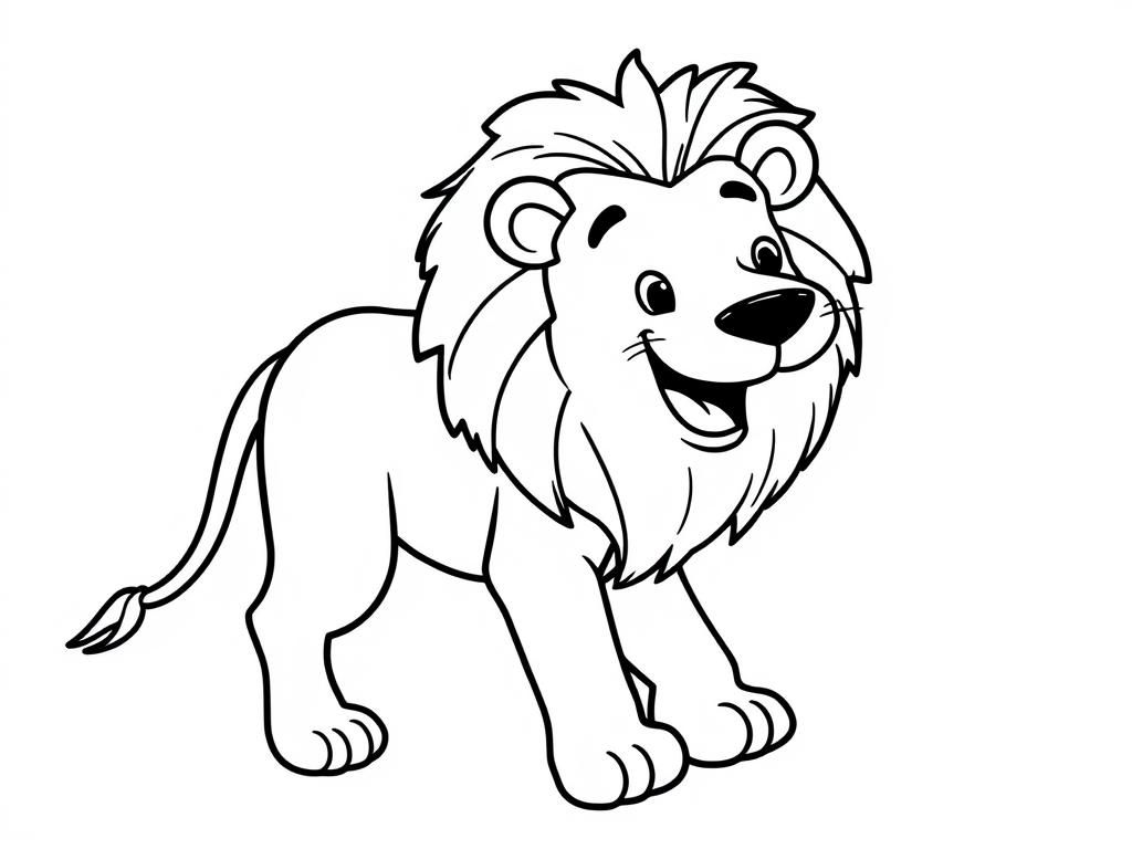 Smiling Lion Coloring Page