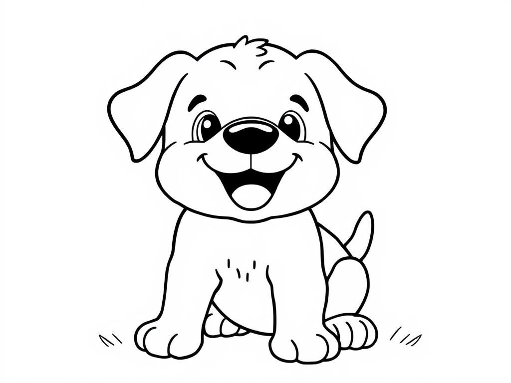 Cute Puppy Coloring Page