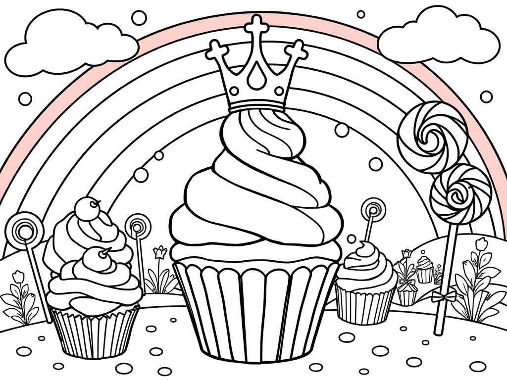 Desserts Coloring Page