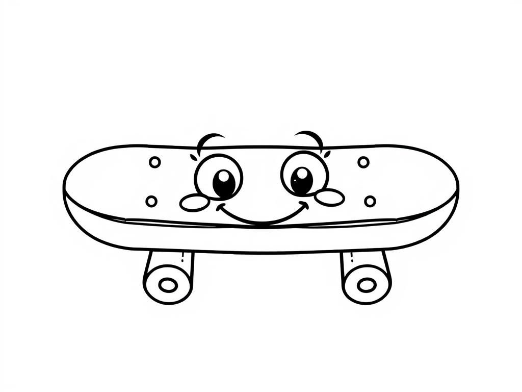 Preview of a happy skateboard with eyes looking to front