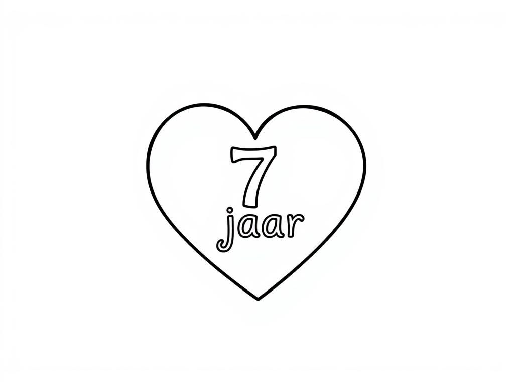 Preview of a heart with the text: "7 jaar"