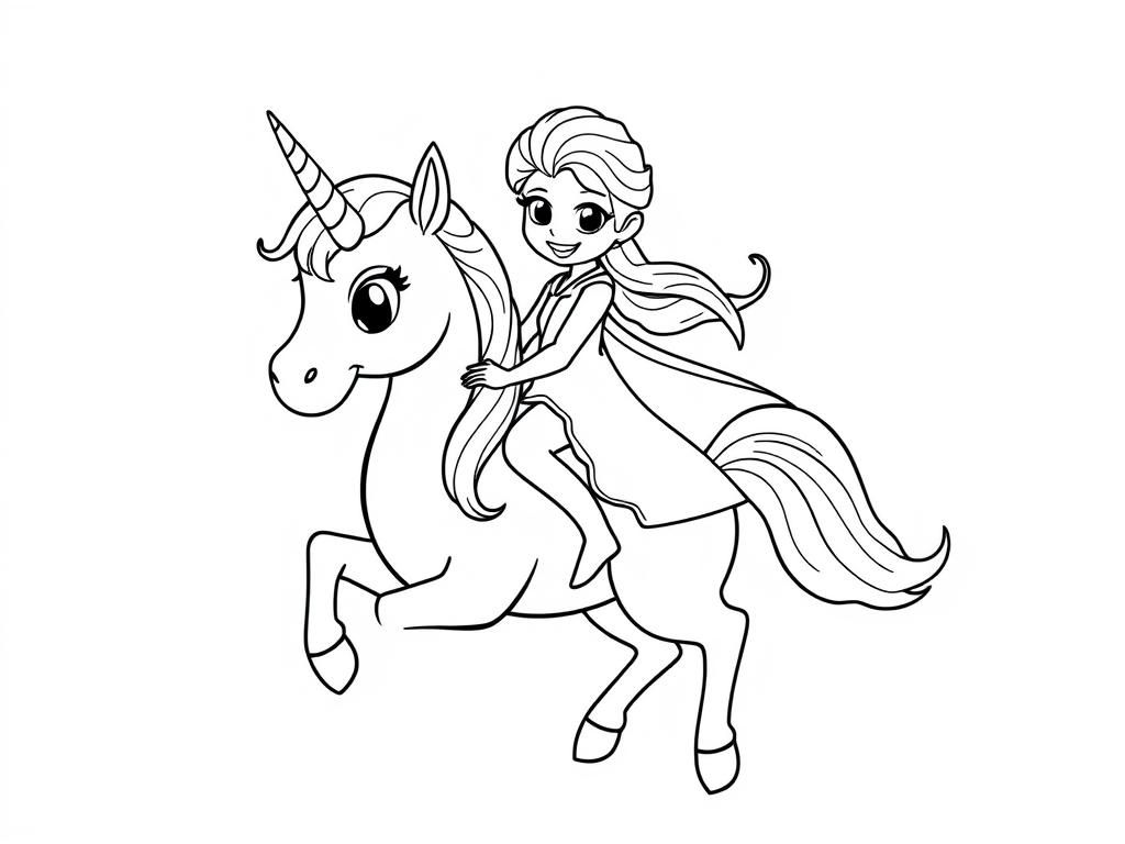 Magical Unicorn Ride Coloring Page