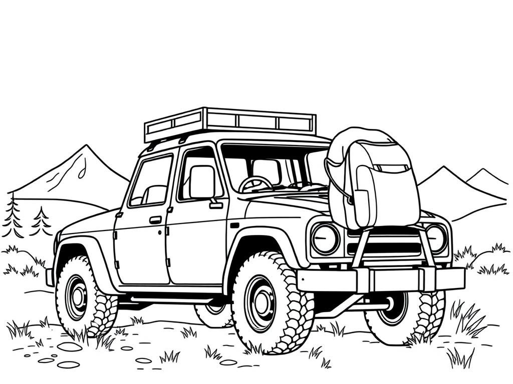 Kleurplaat Offroad Truck