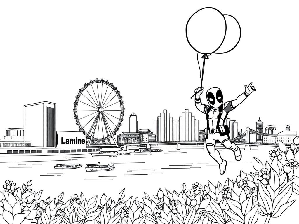 Deadpool City Adventure Kleurplaat