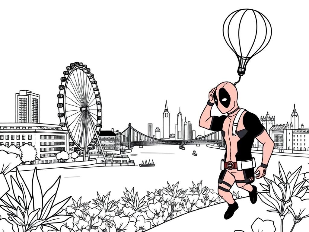 Deadpool City Adventure Kleurplaat