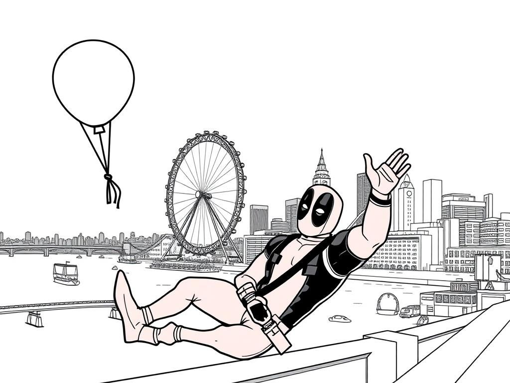 Deadpool City View Kleurplaat