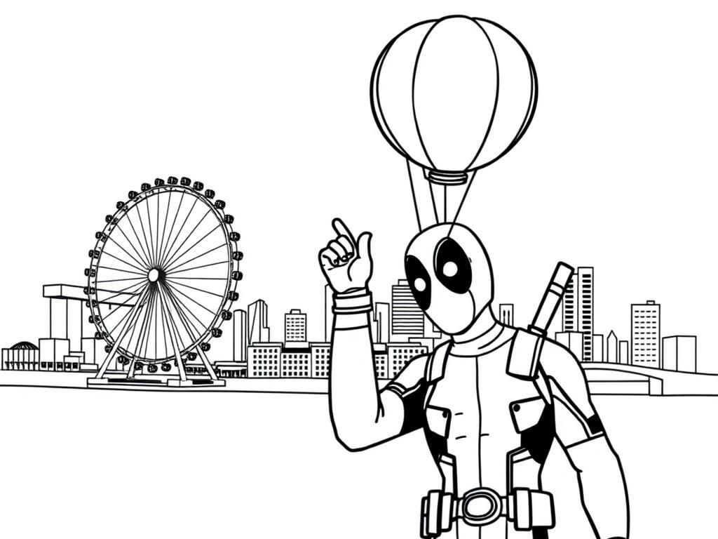 Deadpool City Adventure Kleurplaat