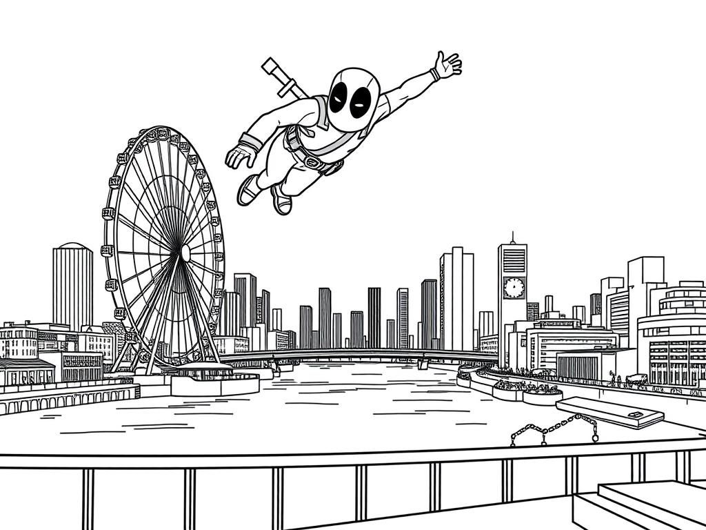 Deadpool City Adventure Kleurplaat