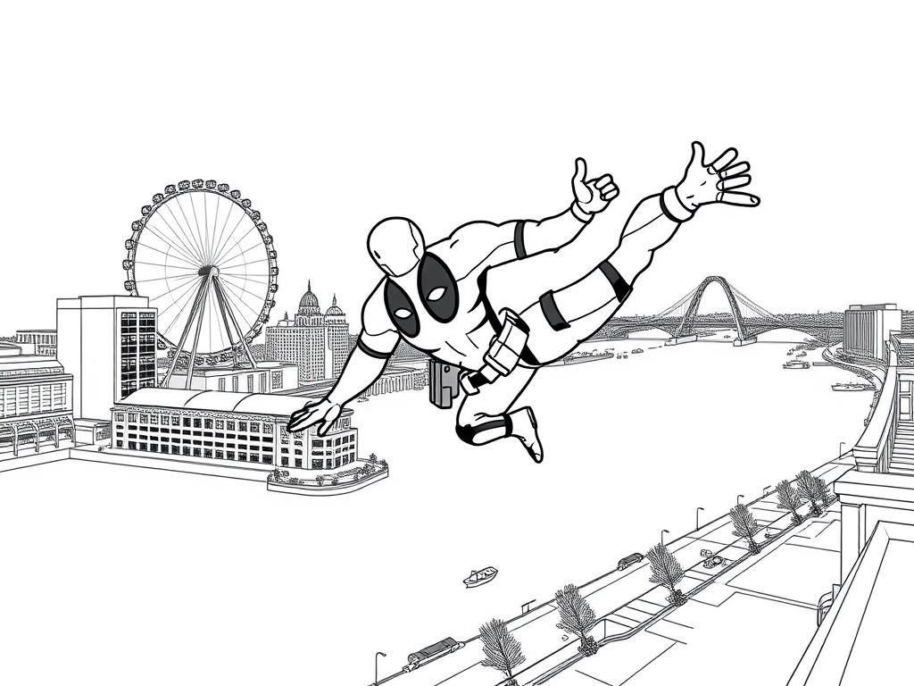 Deadpool City Adventure Kleurplaat