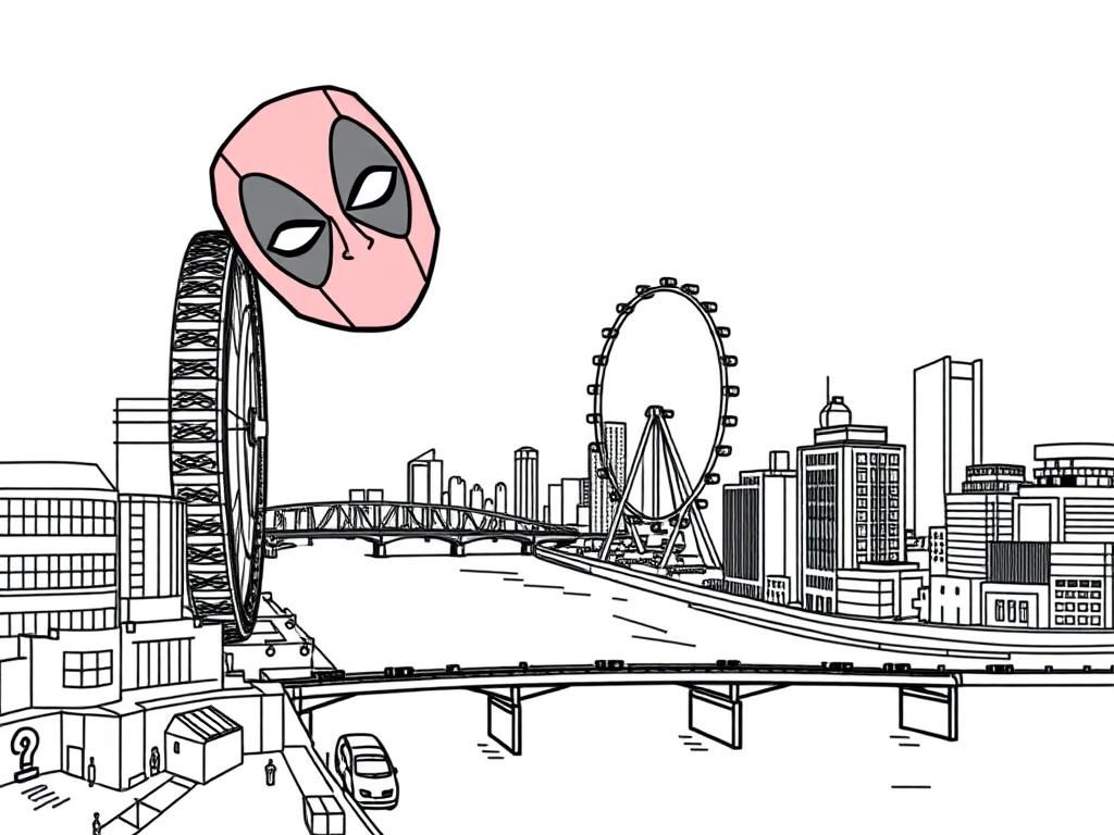 Kleurplaat buitenaards stadsgezicht