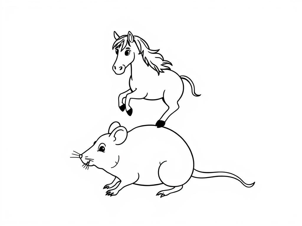 a horse on top of a mouse