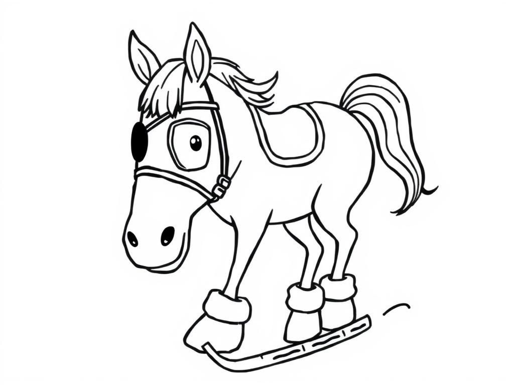 Preview of a horse with an eye patch and ice skates