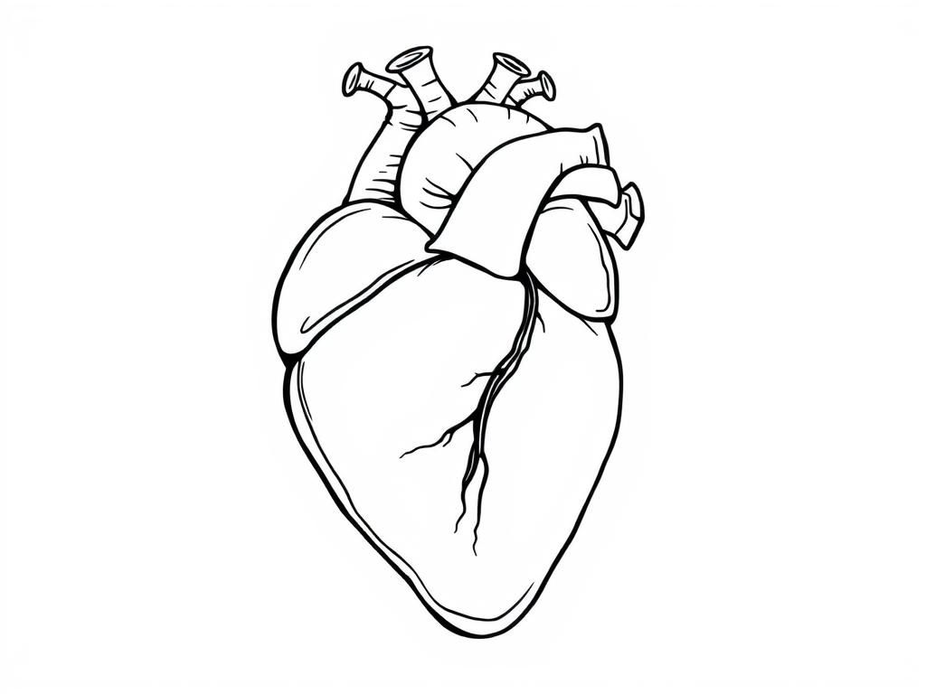 Human Heart Anatomy Coloring Page