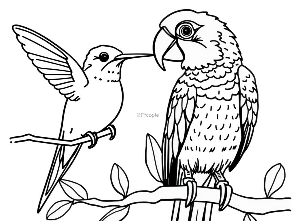 Birds Coloring Page