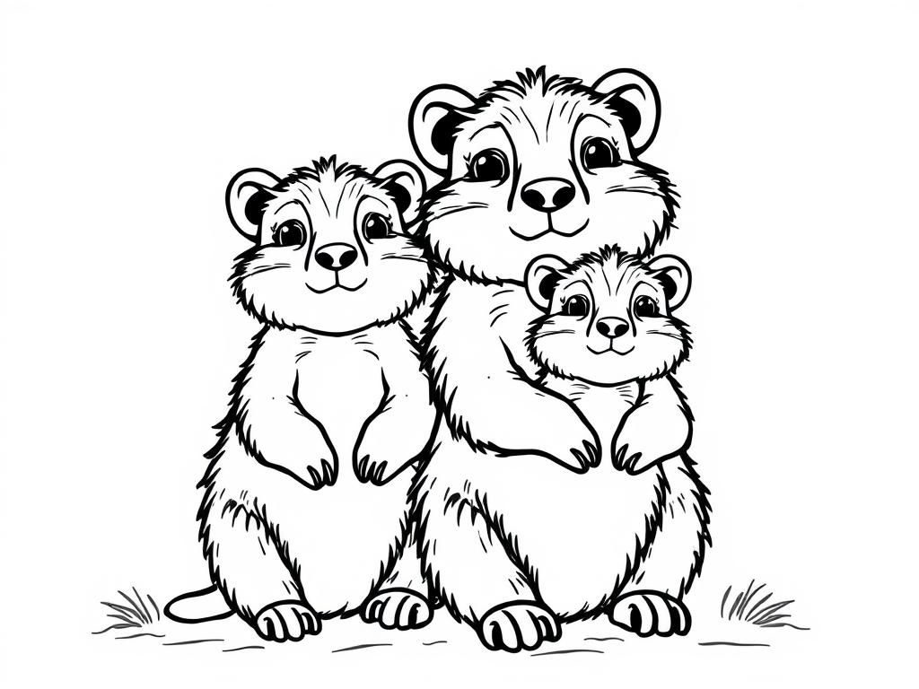 A hyrax family that looks cute