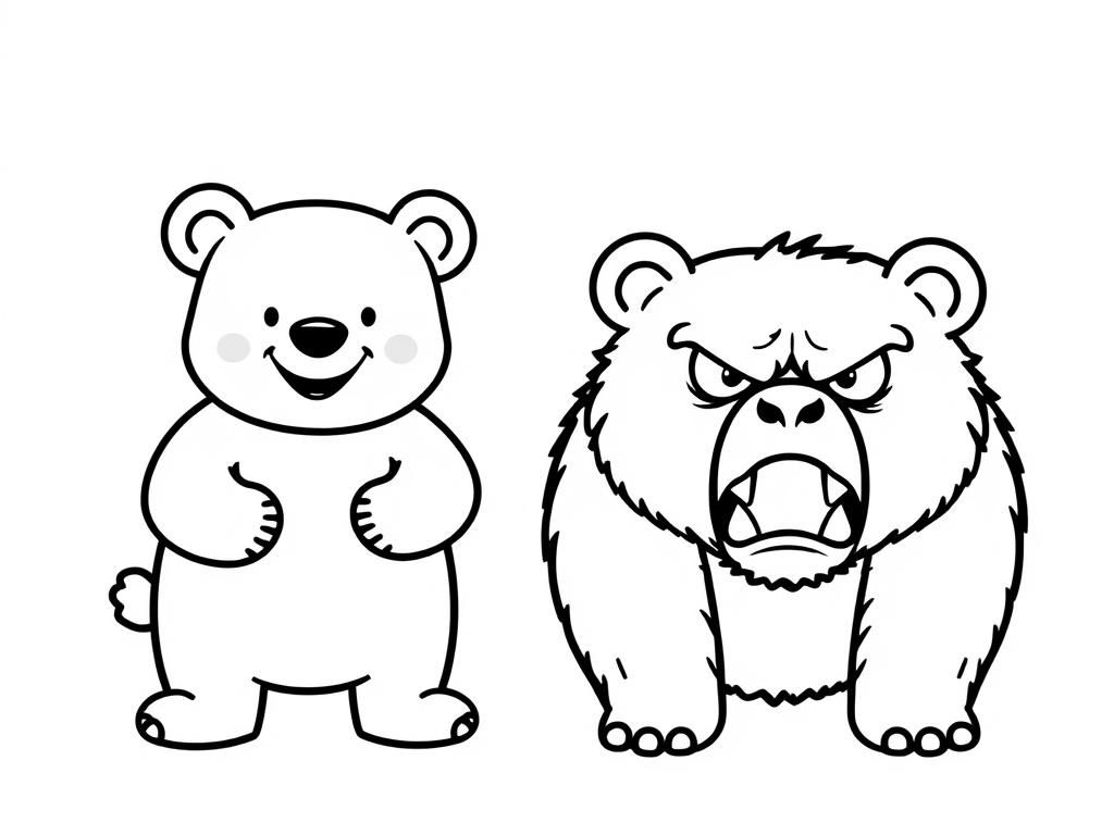 Kleurplaat van beren