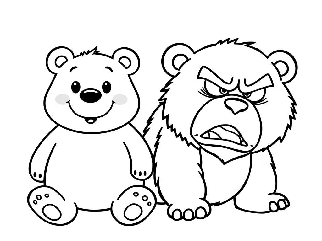 Bear Emotions Coloring Page