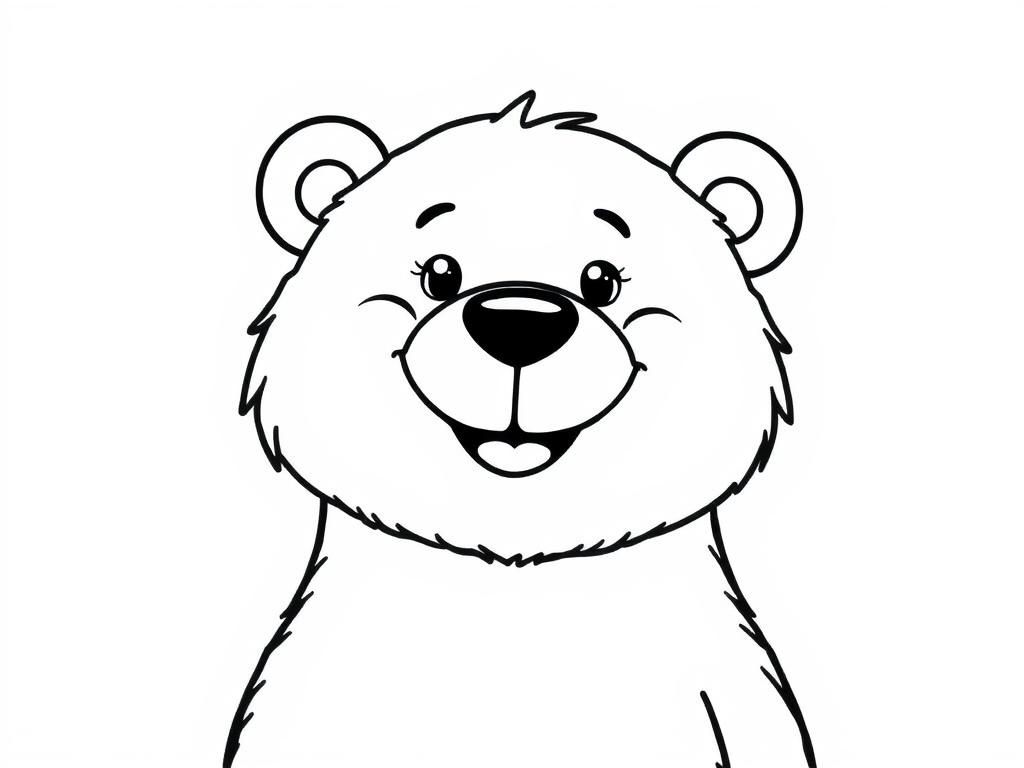 Leuke cartoonbeer kleurplaat