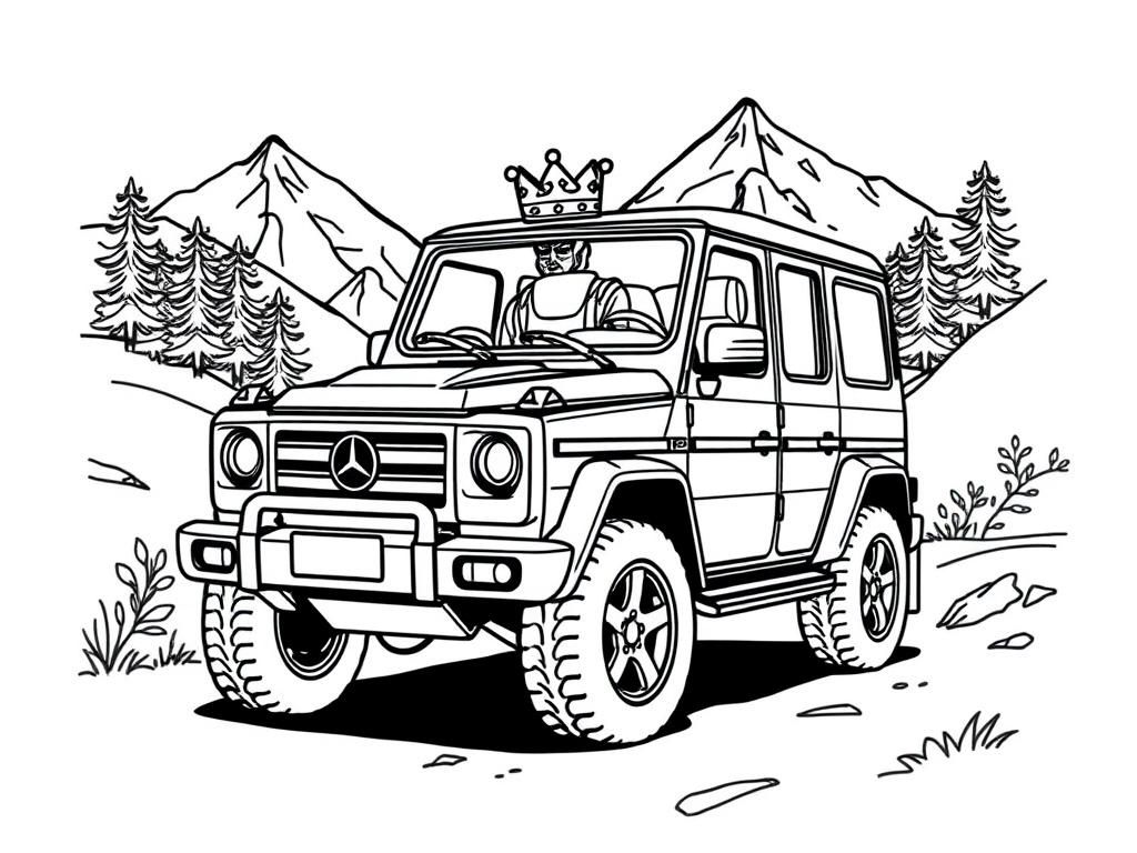 A King driving a G-Wagon In The mountain