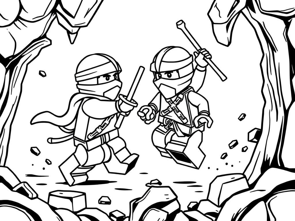 Preview of a lego ninja fighting