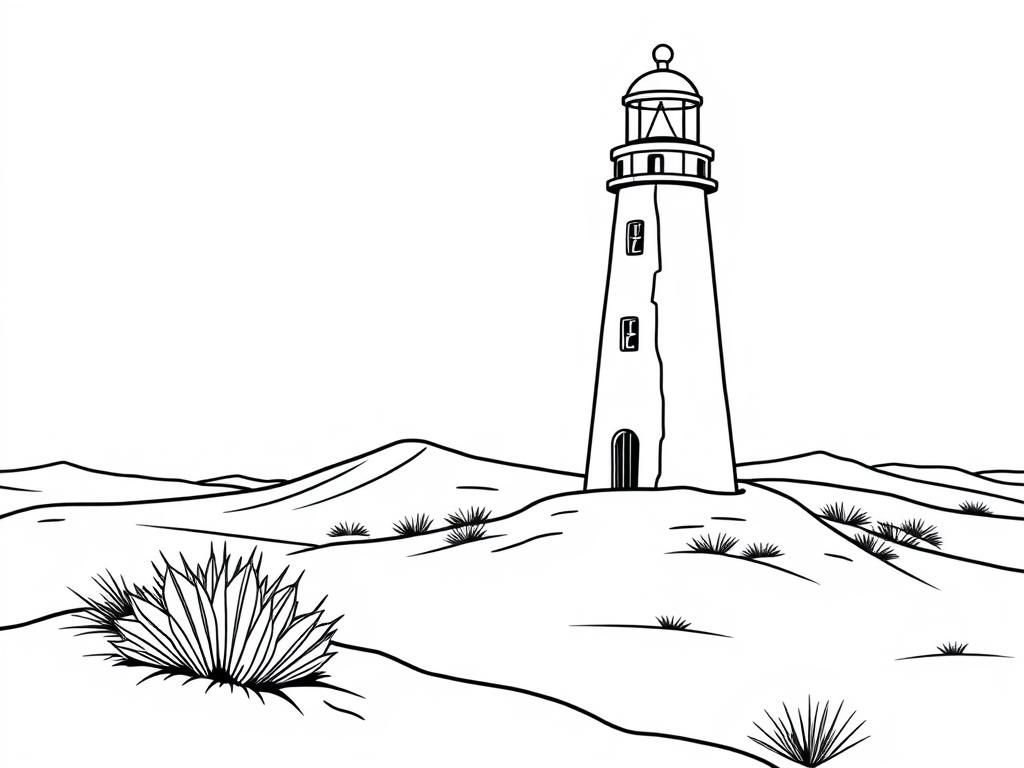 a light house in a desert