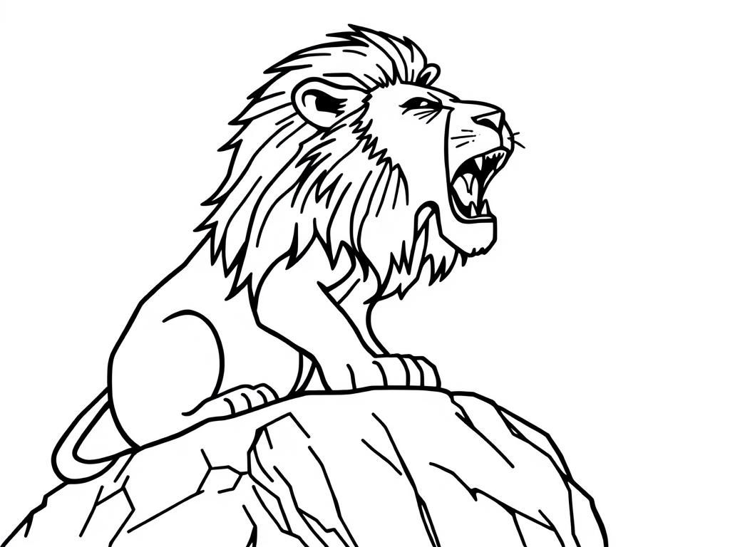Roaring Lion Coloring Page