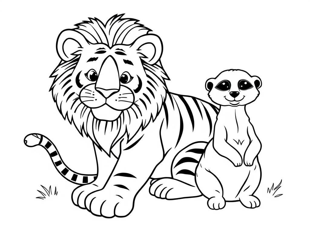 Preview of A Lion, tiger and a meerkat