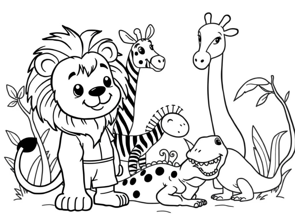 Wildlife Animals Coloring Page