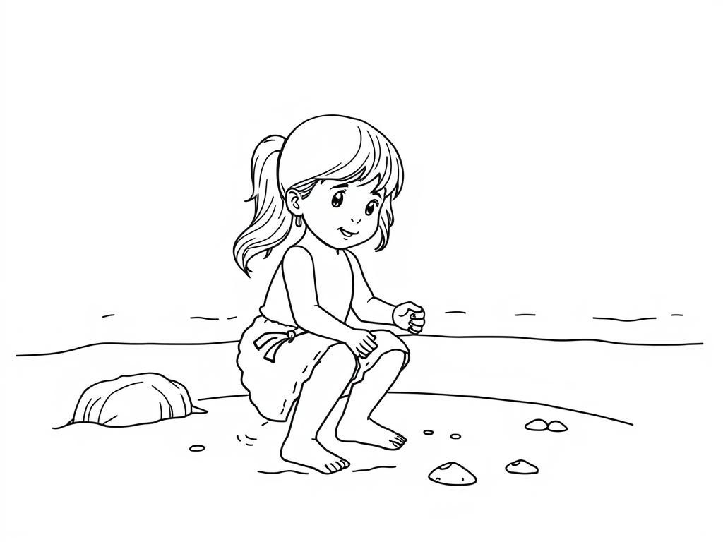 Beach Scene Coloring Page