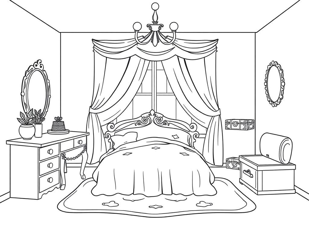 Bedroom Coloring Page