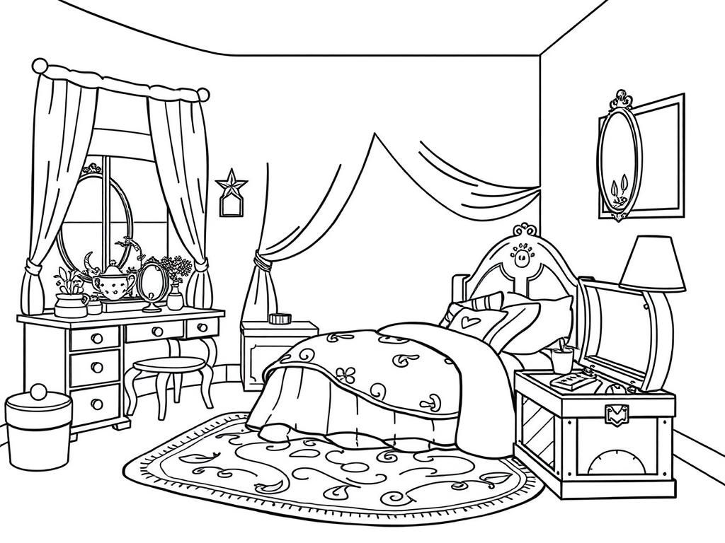 Bedroom Coloring Page