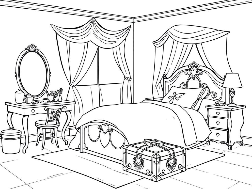 Bedroom Coloring Page