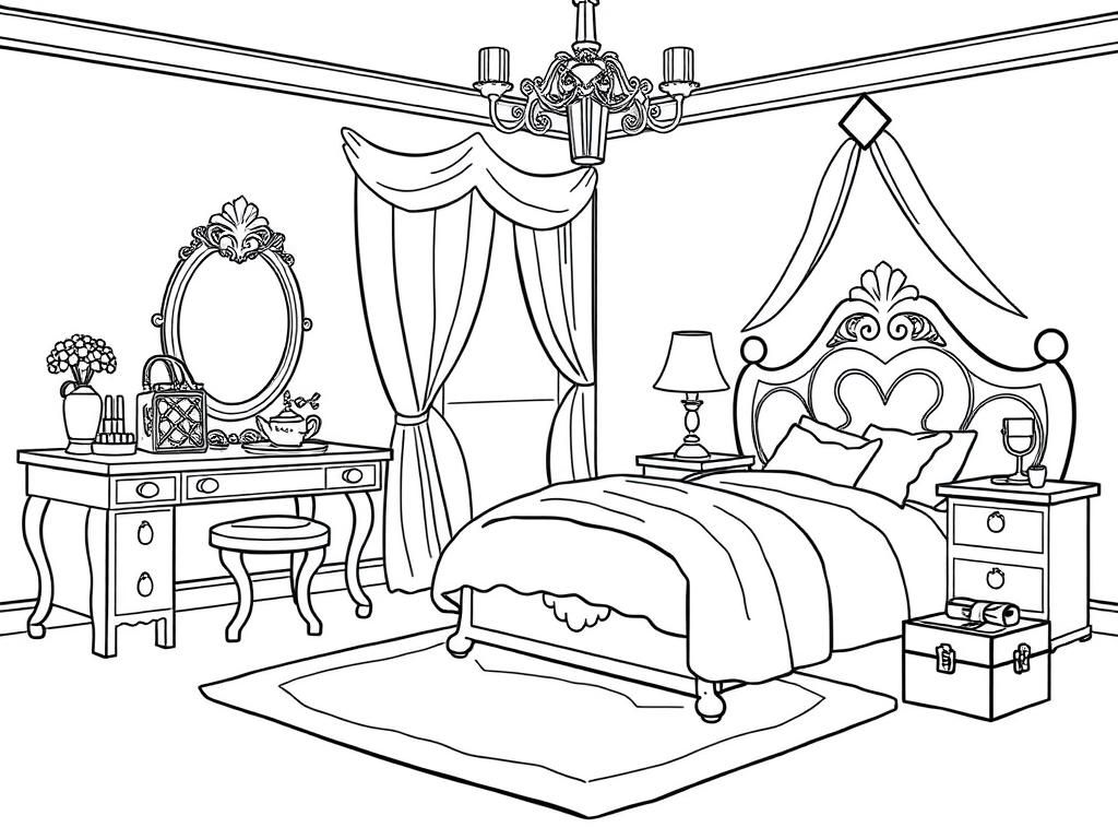 Bedroom Coloring Page