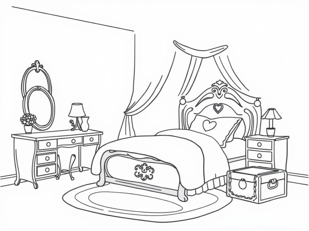 Bedroom Coloring Page