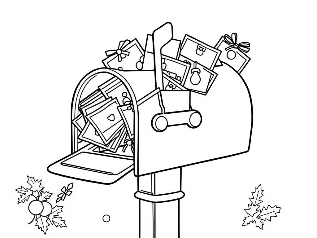 A mailbox overflowing with christmas cards