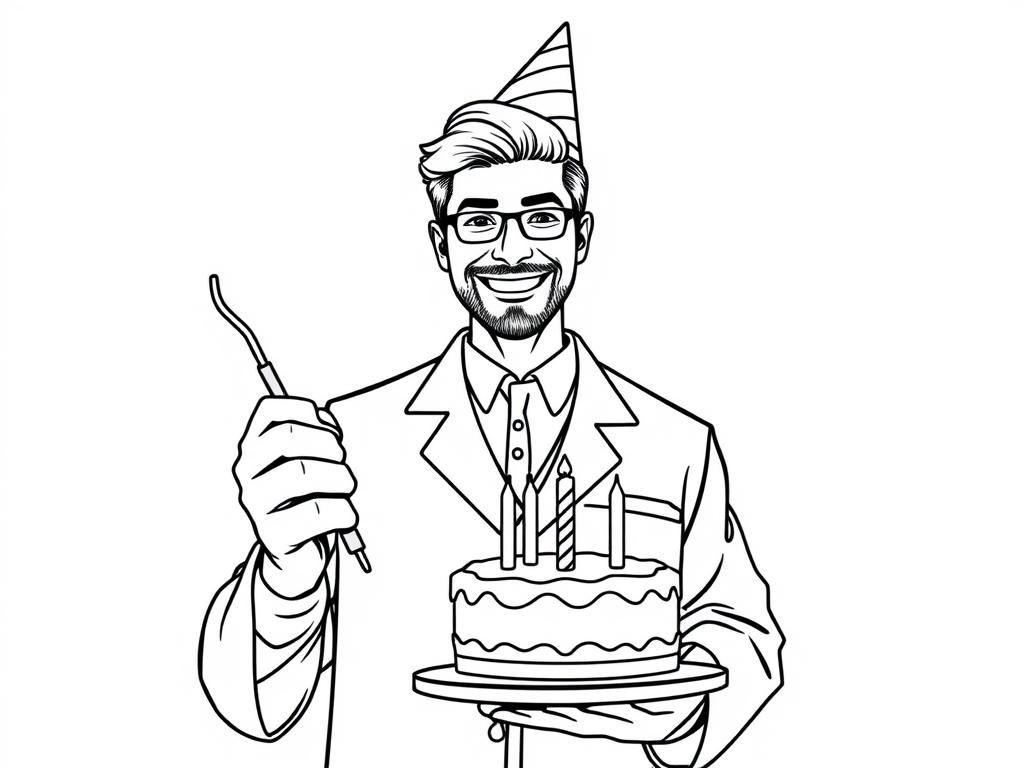 Verjaardag kleurplaat
