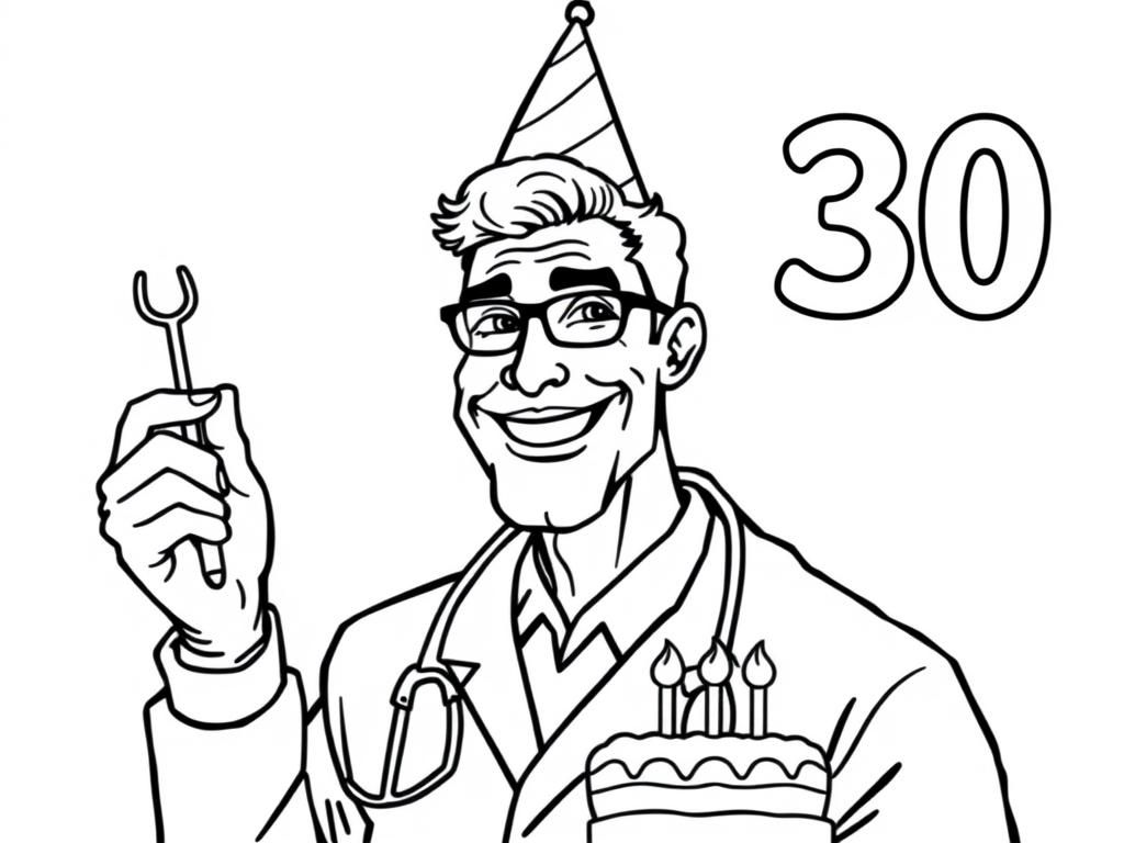 Doctor Birthday Coloring Page