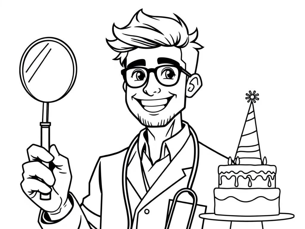 Doctor Birthday Surprise Coloring Page