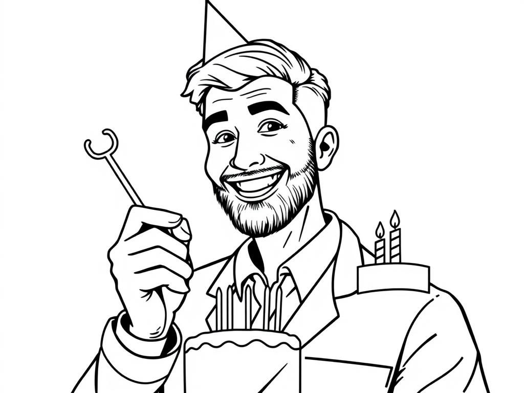 Kleurplaat jarige