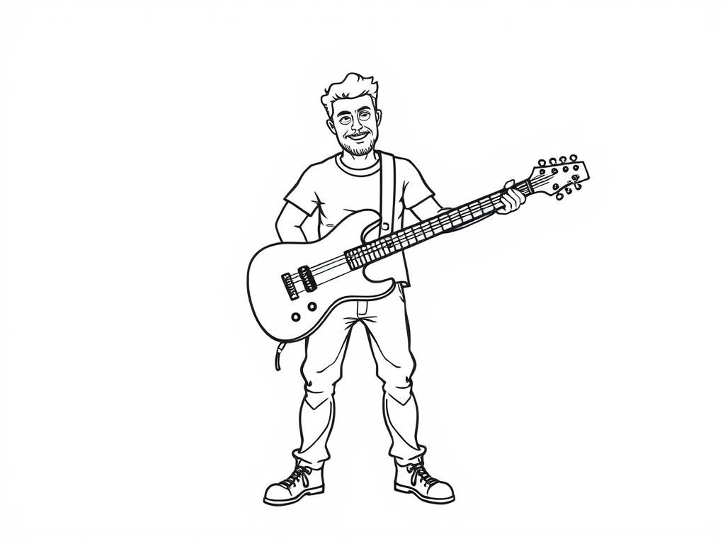 Electric Guitar Coloring Page