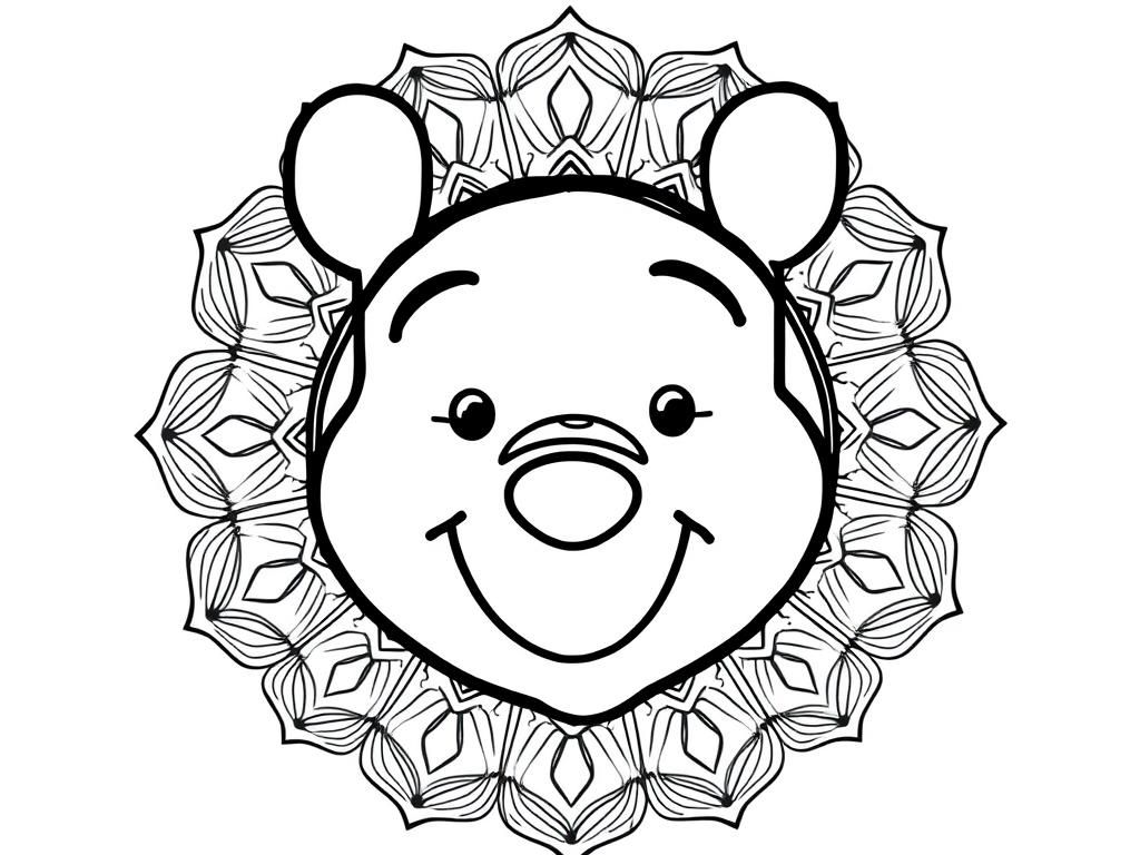 a mandala encoding winnie the pooh's face