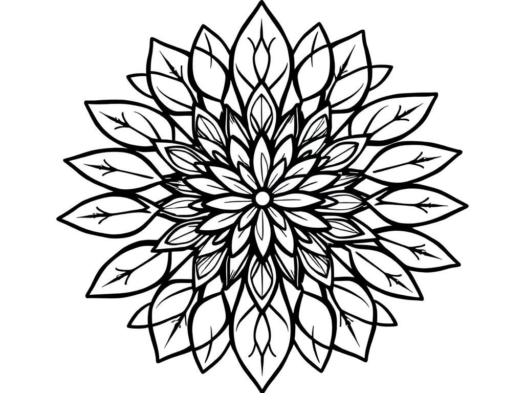 a mandala with leafs